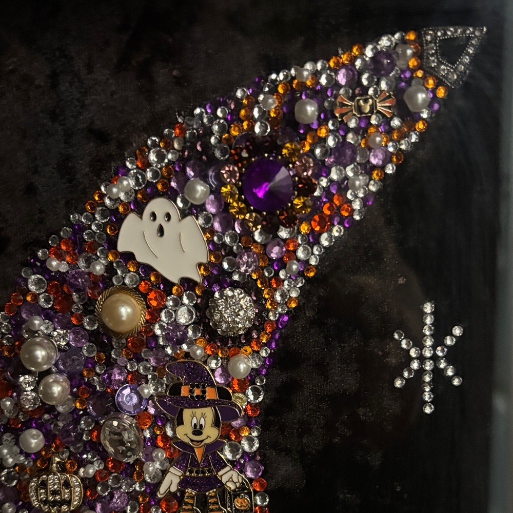 Handmade Upcycled Halloween Minnie Mouse Jewelry Art - Picture 4 of 7